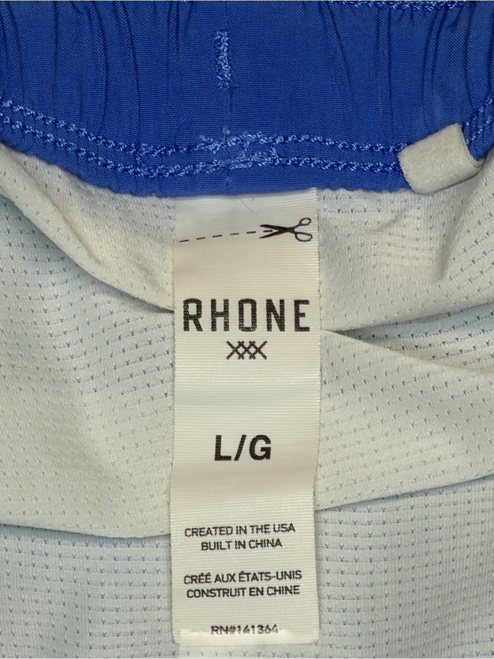 Rhone Men’s Blue Athletic Training Shorts Lined Size Large - Picture 6 of 6
